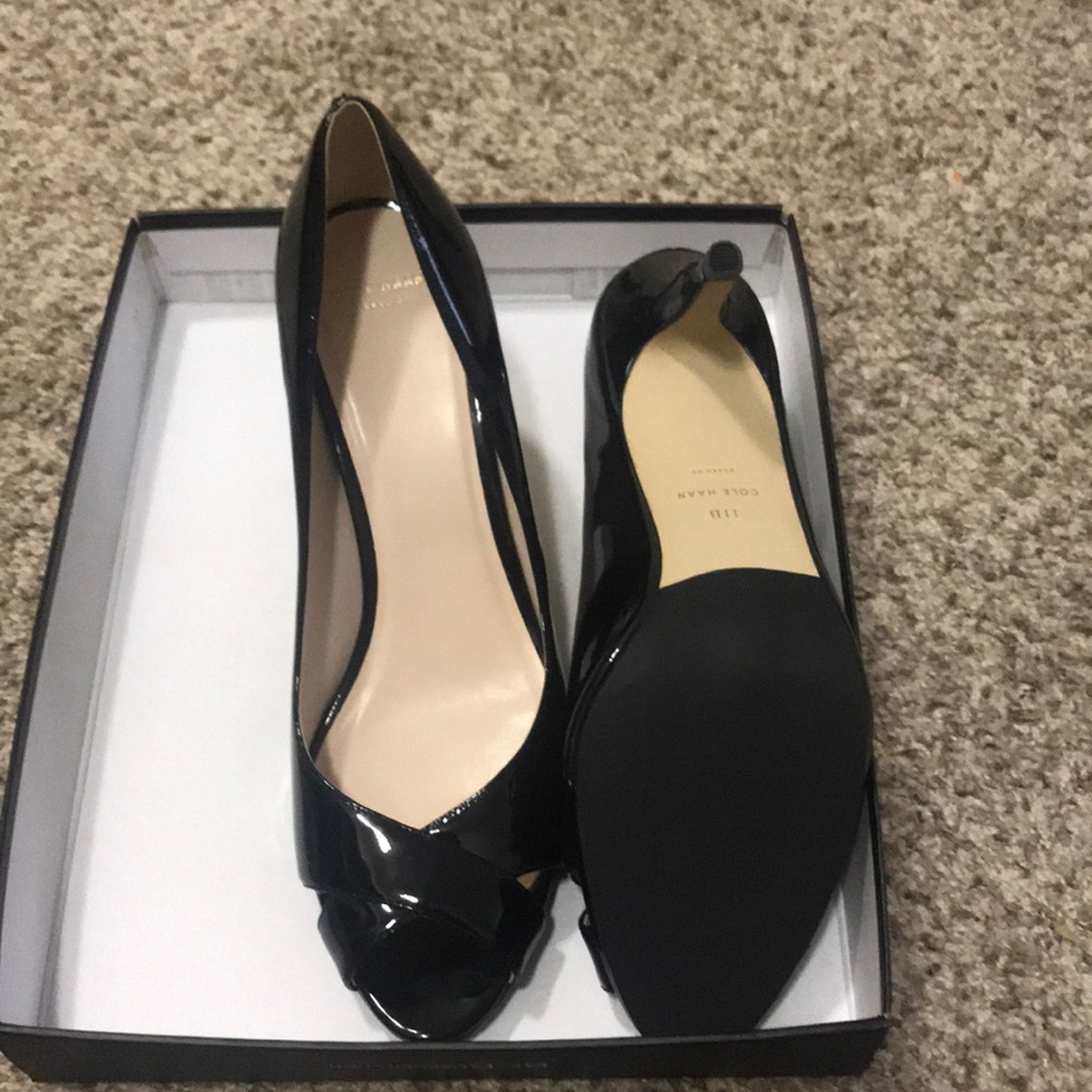 Cole Haan patent leather pumps. New from Saks!